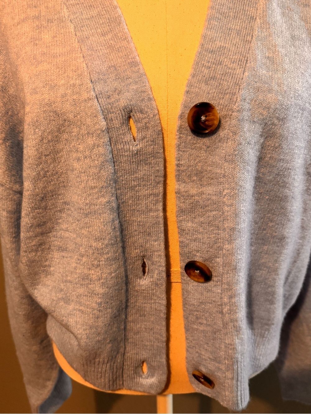 H&M Light Blue Women's Button-Front Cardigan - Picture 3 of 4
